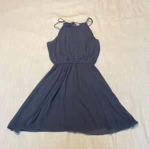 A&F Grey High Neck Lace Detail Dress